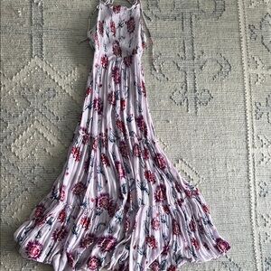 Free People Floral Maxi Dress - White and Pink